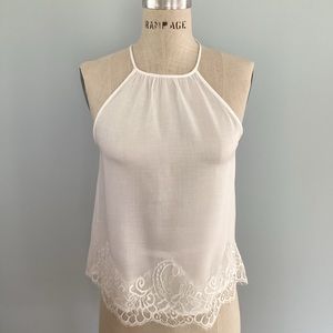 Katie K White Lace Top Size Small